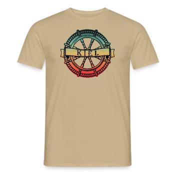 Nordstyle Kiel Anchor Design No. 1 Ville - T-shirt homme - beige sable - Devant - AI Model Male 178 light (178cm)