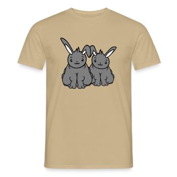 2 Bunnies Fat Friends Team Crew Overweight Fat - Men's T-Shirt - sand beige - Front - AI Model Male 178 light (178cm)