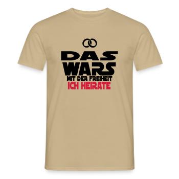 das wars ich heirate - Männer T-Shirt - Sandbeige - Vorne - AI Model Male 178 light (178cm)