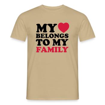 MHBTM family - T-shirt homme - beige sable - Devant - AI Model Male 178 light (178cm)