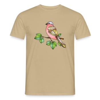 Bunter Vogel - Männer T-Shirt - Sandbeige - Vorne - AI Model Male 178 light (178cm)