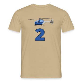 Helicopter 2nd birthday - Men's T-Shirt - sand beige - Front - AI Model Male 178 light (178cm)