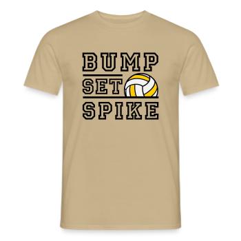 Bump Set Spike - Farbwechsel möglich - Männer T-Shirt - Sandbeige - Vorne - AI Model Male 178 light (178cm)
