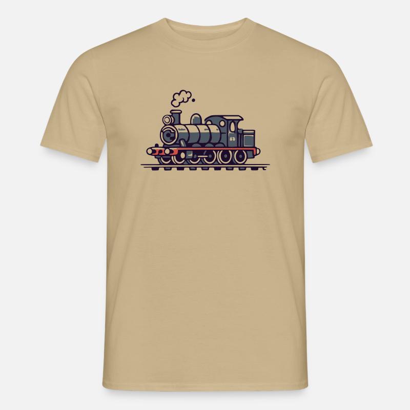 Dampflokomotive - Männer T-Shirt - Sandbeige