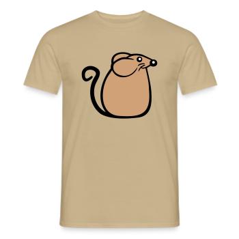 Mouse Mouse Cute Little Rat Rodent Friendly - Men's T-Shirt - sand beige - Front - AI Model Male 178 light (178cm)
