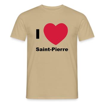 Ich liebe Saint Pierre - Männer T-Shirt - Sandbeige - Vorne - AI Model Male 178 light (178cm)