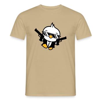 Bird 2 Gun Guns Agent Sunglasses Cool - Men's T-Shirt - sand beige - Front - AI Model Male 178 light (178cm)