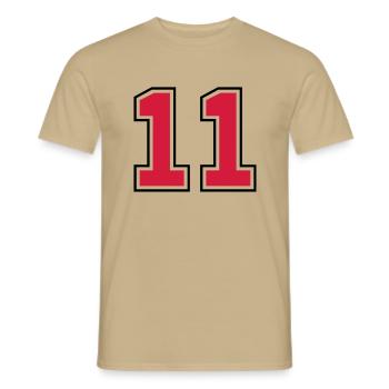 11__f2 - Männer T-Shirt - Sandbeige - Vorne - AI Model Male 178 light (178cm)