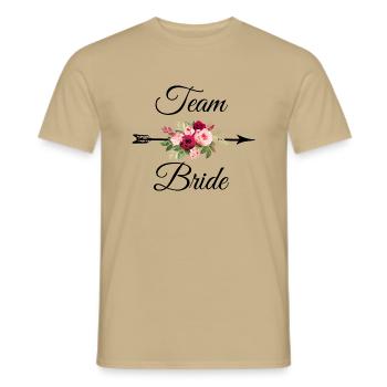 Team bride bouquet of arrow flowers - Men's T-Shirt - sand beige - Front - AI Model Male 178 light (178cm)