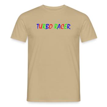 Turbo Racer tricolore - T-shirt homme - beige sable - Devant - AI Model Male 178 light (178cm)