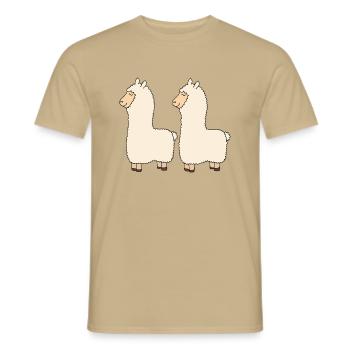 Lama Double Pack - Men's T-Shirt - sand beige - Front - AI Model Male 178 light (178cm)