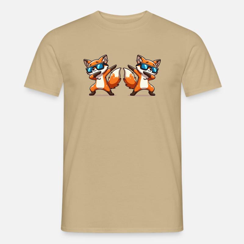 fuchs tier dabbing 2 - Männer T-Shirt - Sandbeige