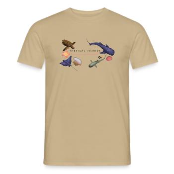 Tropical islands have my heart II - Männer T-Shirt - Sandbeige - Vorne - AI Model Male 178 light (178cm)