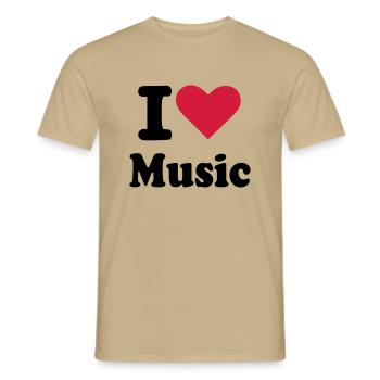 Musik - Männer T-Shirt - Sandbeige - Vorne - AI Model Male 178 light (178cm)