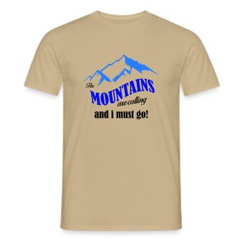 mountains are calling Kopie - Männer T-Shirt - Sandbeige - Vorne - AI Model Male 178 light (178cm)