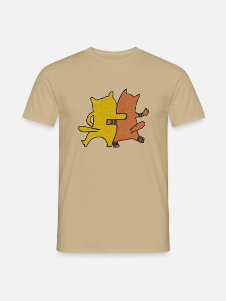 katzenfreunde textil - Männer T-Shirt - Sandbeige