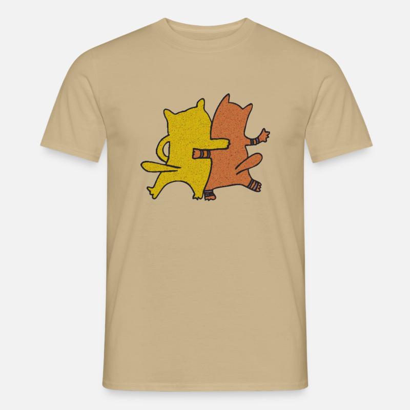 katzenfreunde textil - Männer T-Shirt - Sandbeige