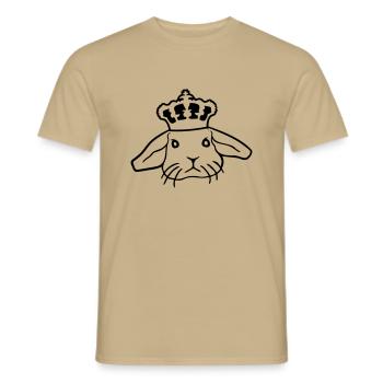 Couronne de lapin royal Roi Reine Prince Princesse - T-shirt homme - beige sable - Devant - AI Model Male 178 light (178cm)
