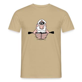 mouton capitaine pagaies aviron buccaneer bateau à rames - T-shirt homme - beige sable - Devant - AI Model Male 178 light (178cm)