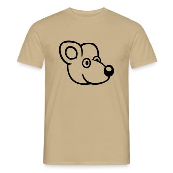 Mouse Mouse Cute Little Rat Rodent Friendly - Men's T-Shirt - sand beige - Front - AI Model Male 178 light (178cm)