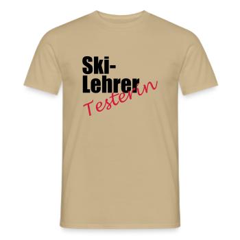 Testeur de moniteur de ski - T-shirt homme - beige sable - Devant - AI Model Male 178 light (178cm)