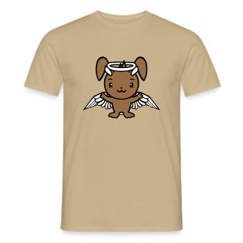 Bunny Angel Holy Sky Wings Good Flying Love - Men's T-Shirt - sand beige - Front - AI Model Male 178 light (178cm)