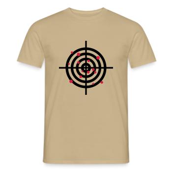 zielscheibe_mit_einschussloechern_2c - T-shirt homme - beige sable - Devant - AI Model Male 178 light (178cm)