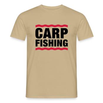 carp fishing - Männer T-Shirt - Sandbeige - Vorne - AI Model Male 178 light (178cm)