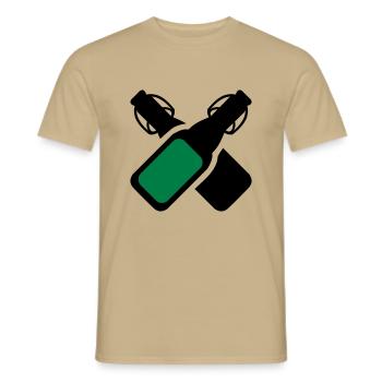Alkohol - Bierflaschen - Männer T-Shirt - Sandbeige - Vorne - AI Model Male 178 light (178cm)