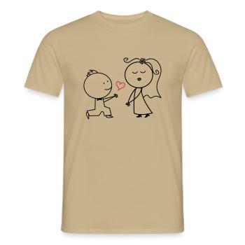 ehepaar_antrag_002 - Männer T-Shirt - Sandbeige - Vorne - AI Model Male 178 light (178cm)