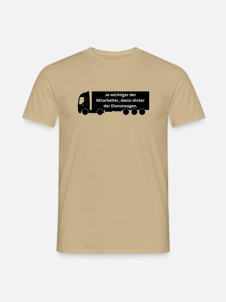 Je wichtiger der Mitarbeiter, desto größer sein... - Männer T-Shirt - Sandbeige