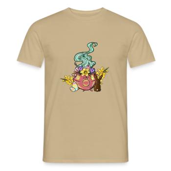 Chaudron d’Ostara - T-shirt homme - beige sable - Devant - AI Model Male 178 light (178cm)