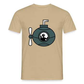 U-Boot Unterseeboot Tauchgang Tauchboot Kapitän - Männer T-Shirt - Sandbeige - Vorne - AI Model Male 178 light (178cm)