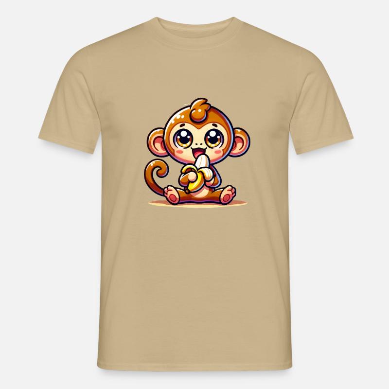 Affe Comic - Männer T-Shirt - Sandbeige