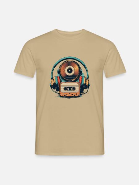 Kassette - Männer T-Shirt - Sandbeige