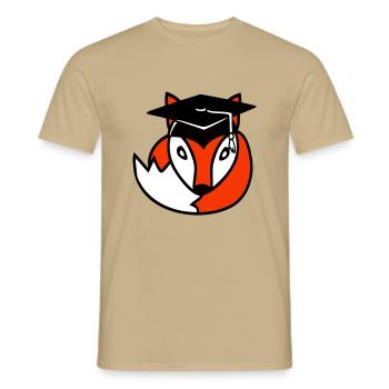 Fuchs Abitur Schulabschluss Zeugnisse College Hut - Männer T-Shirt - Sandbeige - Vorne - AI Model Male 178 light (178cm)