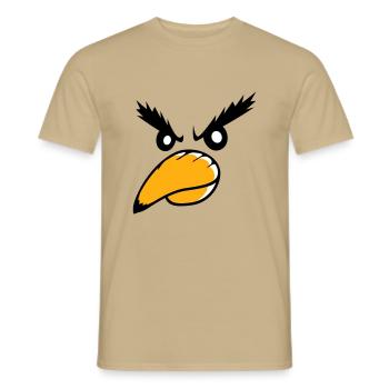 Raven Bird Peeps Evil Cool Funny Comic Humor Fun - Men's T-Shirt - sand beige - Front - AI Model Male 178 light (178cm)
