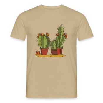 Flowers - Men's T-Shirt - sand beige - Front - AI Model Male 178 light (178cm)