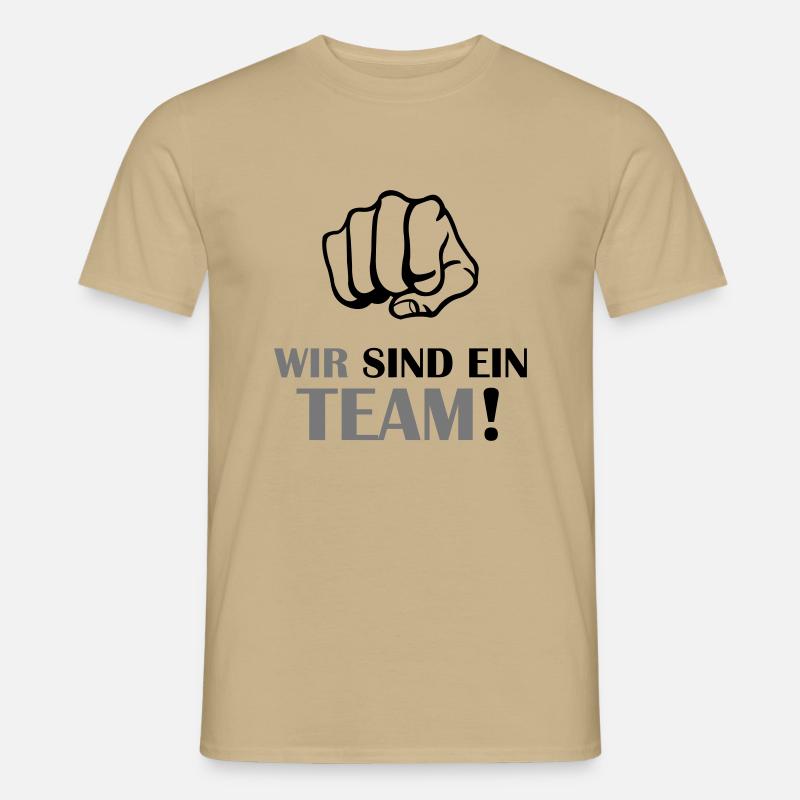 faust_wir_sind_ein_team_2 - Männer T-Shirt - Sandbeige