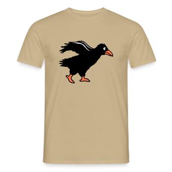 Corbeau oiseau marche corbeau course rapide course drôle - T-shirt homme - beige sable - Devant - AI Model Male 178 light (178cm)