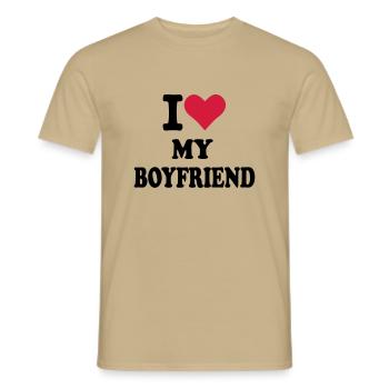 Boyfriend - Men's T-Shirt - sand beige - Front - AI Model Male 178 light (178cm)