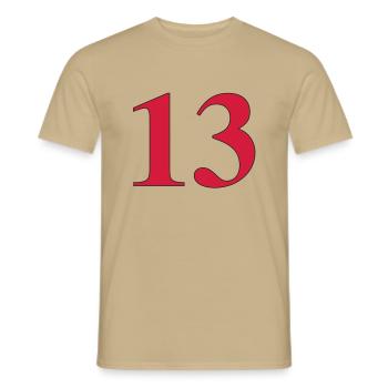 13 - Men's T-Shirt - sand beige - Front - AI Model Male 178 light (178cm)