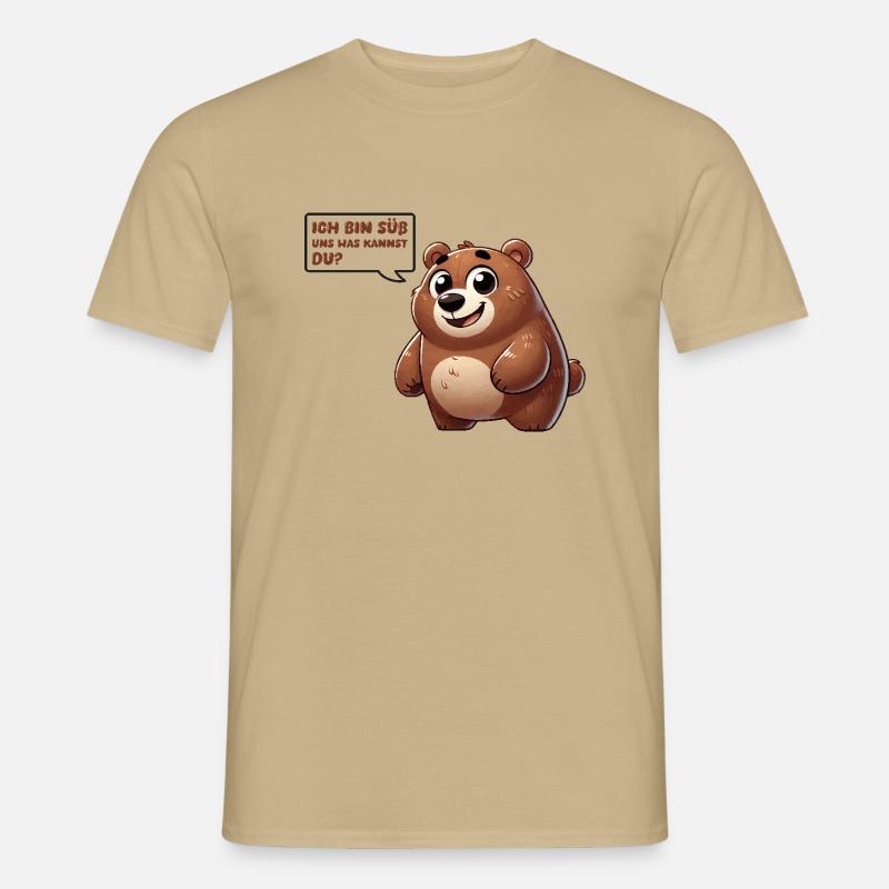 bär comic süß - Männer T-Shirt - Sandbeige