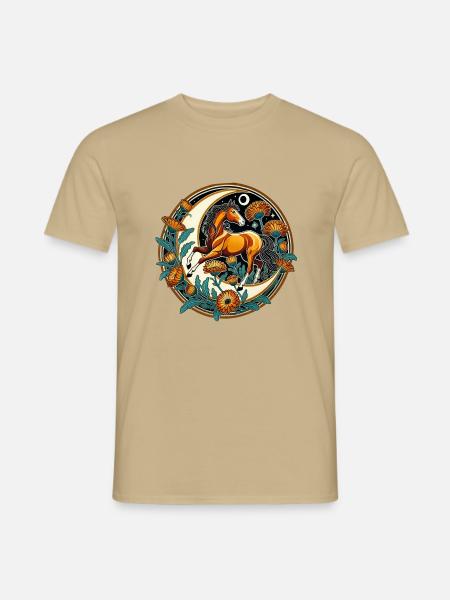 Amerikanisches Quarter Horse - Männer T-Shirt - Sandbeige