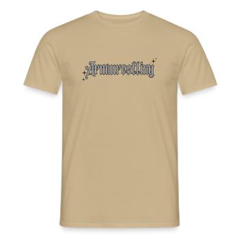 Armwrestling Style Logo - Männer T-Shirt - Sandbeige - Vorne - AI Model Male 178 light (178cm)