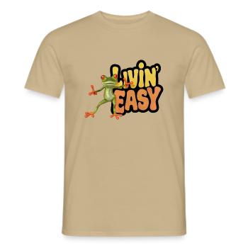 Vivre facilement - T-shirt homme - beige sable - Devant - AI Model Male 178 light (178cm)