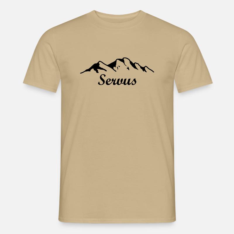 Berge Servus - Männer T-Shirt - Sandbeige