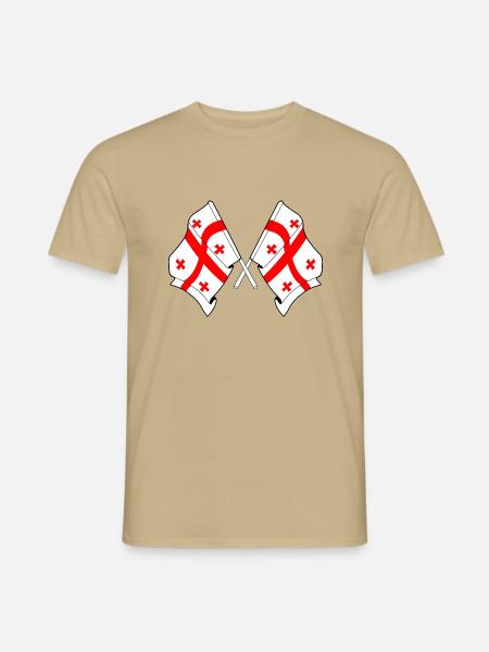 Two flags Georgia - Men's T-Shirt - sand beige