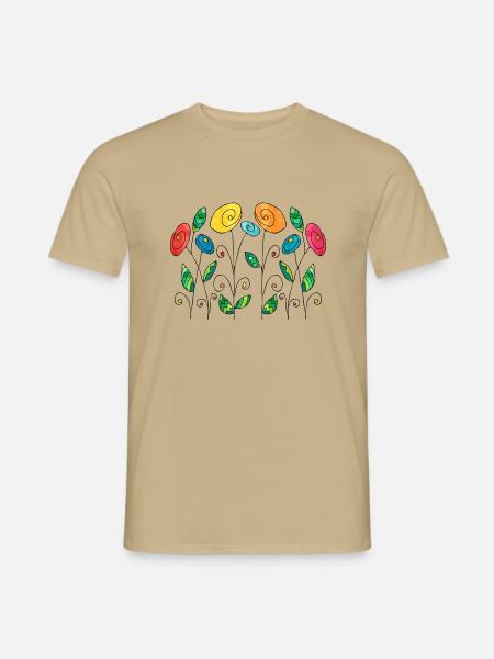 Blumen - Männer T-Shirt - Sandbeige