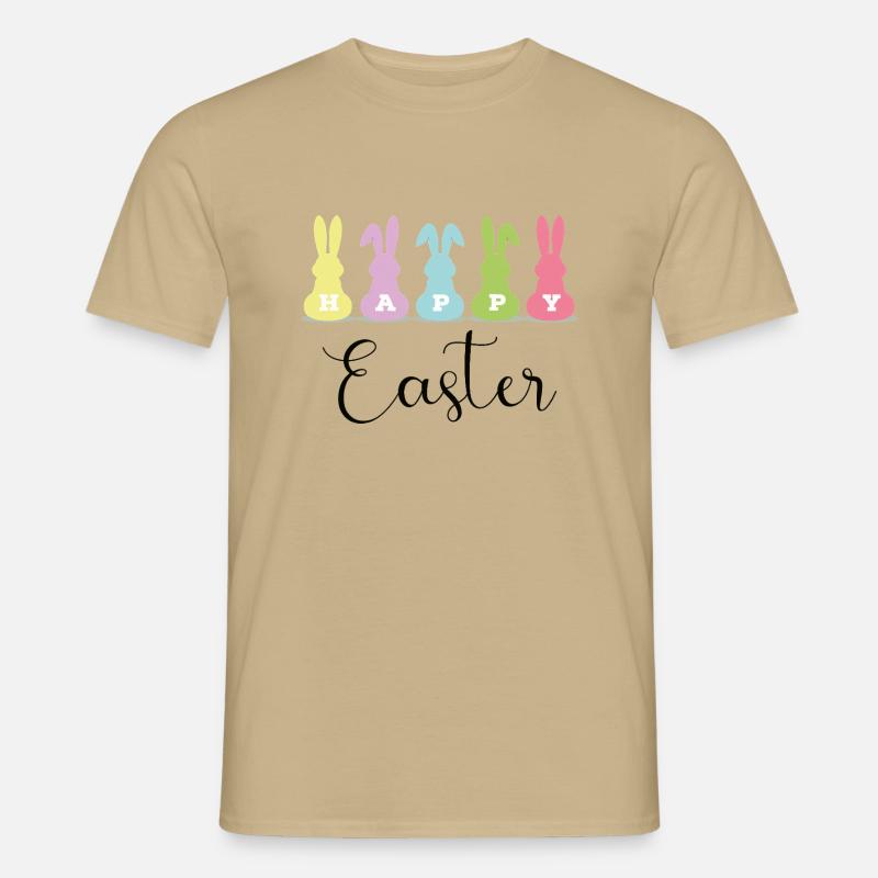 Happy Easter - Männer T-Shirt - Sandbeige